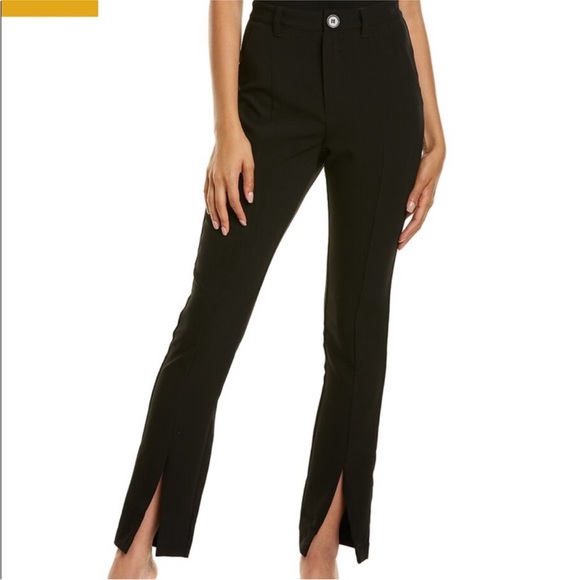 Black Twill Pants with Slit - Picture 2 of 6
